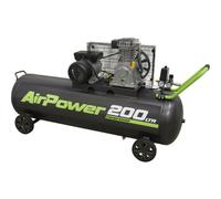 200 Litre Mobile Belt Drive Air Compressor With 3Hp Motor And Quick Release Coupling For Workshops
