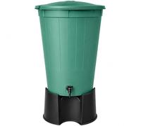 200 Litre Water Butt Kit with Stand, Lid & Tap - UK Made Large Garden Rainwater Storage Tank, Durable Plastic Barrel for Outdoor Water Collection - Green