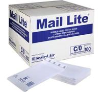 200 Mail Lite - A/000 - Bubble Lined Padded Envelopes 110 x 160mm - 4.25" x 6.5" (2 Boxes of 100) - White - No Frustration Bulk Pack