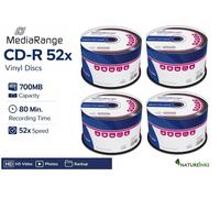 200 Mediarange Black Bottom Vinyl Blank CD-R disc 52x 700MB 80 min Cakebox MR225