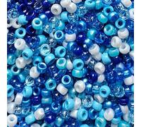 200 Mini Pony Bead Mix 6.5mm x 4mm (Blue Prince)