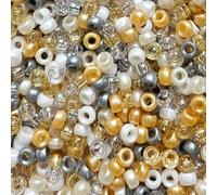 200 Mini Pony Bead Mix 6.5mm x 4mm (Gold Angel)