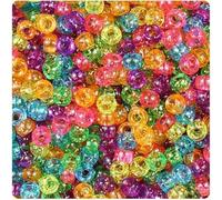 200 Mini Pony Bead Mix 6.5mm x 4mm (Jelly Sparkle Mix)