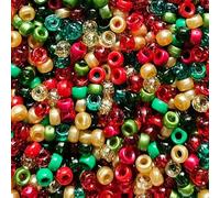 200 Mini Pony Bead Mix 6.5mm x 4mm (Tis The Season - Christmas)