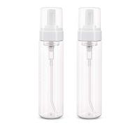 200 ml Foaming Soap Dispenser, 2 Pack Clear Plastic Foamer Liquid Soap Pump Bottles, Home Use Foaming Soap Dispenser for Facial Cleanser Shampoo Shower Gel by JZF