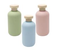 200 ml Travel Bottles Set of 3 | Flexible PP Press Vessel with Anti-Leak Screw | Soft Material, Easily Extendable, Wide Mouth for Filling | Suitable for Shampoo, Body Soap, Face Cream