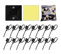 200 Mounts Self-Adhesive Zip Ties, 100 Pcs Black 150mm Cable Ties and 100 Pcs Zip Tie Self Adhesive Mounts Sets, Multi-Purpose Cable Tie, Sticky Pads Organizer, for DIY Home Office Workshop