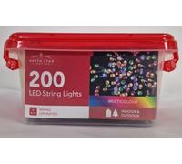 200 Multi-Coloured Christmas LED String Lights, 200 Lights, 1500cm | Indoor/Outdoor. Timer Function. 8 Various Light Sequences.