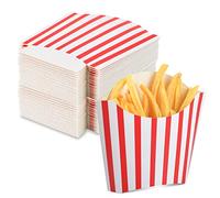 200 Pack 4oz Red French Fry Containers - Small Disposable Charcuterie Cups, Kraft Paper Takeout Boxes for Wedding, Birthday, Carnival Party