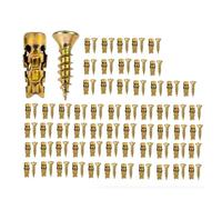 200 Pack 6x14mm Short Metal Expansion Anchors & Screws, Cabinet Hinge Stripped Thread Repair Kit For Wood, Tile, Stone, Concrete