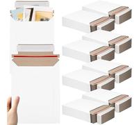 200 Pack 6x8 Lightweight Photo Mailer Self Adhesive Cardboard Mailers Document Mailers Standard Envelope 250gsm Shipping Envelopes Photography Mailer for CD, Photos, Document (White)