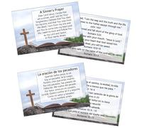 200-Pack Bilingual Prayer Cards (100 English & 100 Spanish) 2x3 Inches Biblical Scripture Cards Double-Sided Design with Sacred Scriptures & Devotional Messages