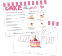 200 Pack Cake Care Instruction Card Package Insert Cards 4x5.5 Inch-Cutting Guide Care Instruction Cards How to Store Aftercare Card for Dessert Shop, Bakery, and Cake Shop