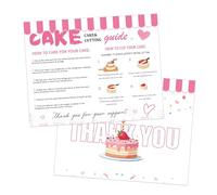 200 Pack Cake Care Instruction Card Package Insert Cards 4x5.5 Inch-Cutting Guide Care Instruction Cards How to Store Aftercare Card for Dessert Shop, Bakery, and Cake Shop