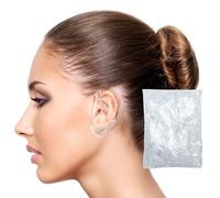 200 Pack Clear Ear Covers for Shower, Disposable Waterproof Ear Shower Caps, Plastic Protectors Ear Covers for Hair Dye, Bathing, Spa, Washing, Hotel, Home (200 Pack)