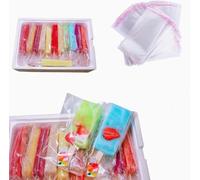 200 Pack Clear Press-Seal Bags | Eco Cellophane Adhesive Pouches for Sweets, Ice Lolly Moulds & Wedding Favours - BPA-Free Party/Baking Supplies(3.2×7.3"(9X18CM))