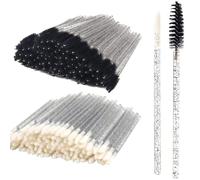 200 Pack Disposable Crystal Mascara Wand and Lip Brushes Lash Spoolies Lipstick Lipgloss Applicator Eyebrow Tattoo Eyelash Extension SuppliesBlack)