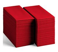 200-Pack Disposable Linen-Feel Red Napkins, 12" x 17" Cloth-Like Paper Dinner Napkins For Wedding, Bathroom, Party Or Event