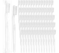 200 Pack Disposable Toothbrush Individually Wrapped, Clear Travel Toothbrush Bulk, Soft Bristle Single Use Toothbrush for Hotel Guest Bathroom Airbnb Camping Emergency Supplies
