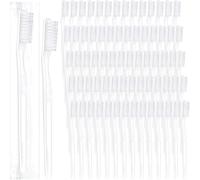 200 Pack Disposable Toothbrushes, Individually Wrapped Soft Bristles Toothbrushes Bulk Travel Tooth Brush Single Use Wrapped for Hotel Camping Travel, Guests & Homeless(White)