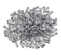 200 Pack End Brake Cable Cap Crimp Ends for Road Bike and Mountain Bicycle, Silver
