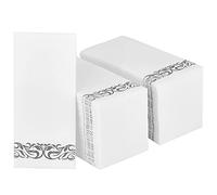 200 PACK Guest Towels Disposable Bathroom, Soft and Linen-Like Disposable Hand Towels, Decorative Bathroom Napkins for Party,Dinners, Wedding, Silver