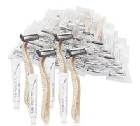 (200 Pack)Kheoxusa 3 Blade Disposable Razor,Three Blade Disposable Razor,Triple Blade Disposable Razor,Disposable Razors Individually Wrapped,Disposable Razors for Hotel, Airbnb,Homeless,Charity-Straw