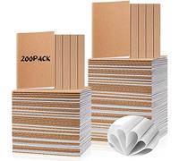 200 Pack Kraft Small Notebooks Bulk A6 Blank Unlined Pocket Notebook Mini Kraft Paper Journals Mini Sketchbooks for Travelers Home Office School Supplies, 4 x 5.5 Inch(Brown)