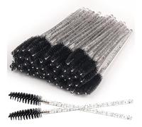 200 Pack Mascara Wands Disposable Eyelash Brushes for Extensions Eye Lash Applicator Makeup Tool kits, Crystal Handle