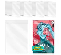200 Pack Modern Comic Bags Current Size Resealable Comic Book Sleeves Transparent 6.88x10.5 inch Comic Book Storage 3cm Clear Single-Sided 5μm PP