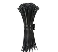200 Pack of Cable Ties, 200mm x 4.8mm, 8" Premium Tie Wraps, Strong Nylon Zip Ties, Perfect for DIY, Industrial, Workshop, Electricians, packaging (200PC - 204mm x 4.8mm, Black)