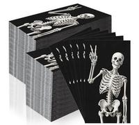 200 Pack Paper Napkins Disposable Halloween Guest Paper Napkins, Decorative Hand Towels, Soft Absorbent Party Napkins for Kitchen, Dinners, Bathroom, Wedding, Cocktail, Halloween Skull Victory Pose