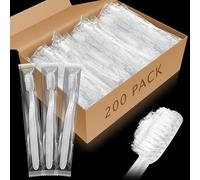 200 Pack Prepasted Disposable Toothbrushes Individually Wrapped Pre Pasted Toothbrushes Soft Bristle Travel Tooth Brush Single Use Wrapped for Hotel, Camping, Travel and Gift for The Homeless (200)