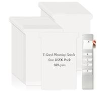 200 Pack Size 4 T-Card Re-Fills White 180gsm Planning T Cards for Pegboard Office & Factory Wall Planner System W60x Bottom W48X Full H85mm