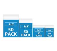 200 Pack Small Plastic Baggies For Jewelry 4 Assorted Sizes. 2x3 3x3 3x5 4x6 Inch 2 Mil Thick Poly Zipper Lock Bags for Jewelry, Bead, Pill, Snack Storage. Food Grade Safe PP Plastic Resealable.