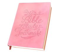 200-Page Bible Study Guide, Pink Bible Study Journal for Christian Growth Enlightenment, Daily Journal Notebook for Devotional and Prayer, Faith Based Religious Gift for Men Women