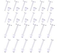 200 Pairs Clear Earrings, 2 Style Clear Pins Rubber Eardrop Backs, Acrylic & Bioflex Retainers, Plastic Earrings for School & DIY