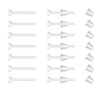200 Pairs Plastic Transparent Earrings, Invisible Plastic Post Earrings Clear Stud Earrings with Earring Stoppers for Sports Work Women Men Earring Makings, 3mm Cup-Shaped Head