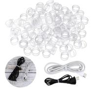 200 Pcs 0.5 Inch Small Clear Elastic Silicone Rubber Bands Strong Rubberbands Heavy Round Siliconebands Electrical Cable Ties for Wire Cord Cable Wrapping, Bundle