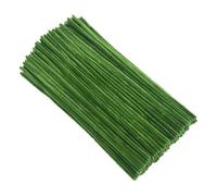 200 Pcs 0.7 x 30cm Thick Craft Pipe Cleaners Plush Fluffy Chenille Stems DIY Projects Pipe Cleaners Soft Fuzzy Chenille Sticks Long Bendable Pipe Cleaner for Christmas Easter Green