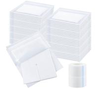 200 Pcs 10 x 10 cm Split Gauze Pads 6 Ply Split Drain Sponge Gauze Non Woven Slit Bandage Sponges with 2 Roll of Tape for Wound Care Tubes Drains Supplies