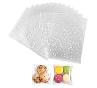 200 Pcs 10CM*10CM Wax Melt Packaging, Polka Dot Cookie Bags, Self Seal Cellophane Bags, Suitable For Storaging Cookie, Candies, Gift Small Sealable Plastic Bags (Transparent)