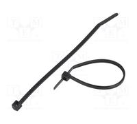 200 pcs : 111-01910 - Cable tie, L: 100mm, W: 2.5mm, polyamide, 80N, black, Ømax