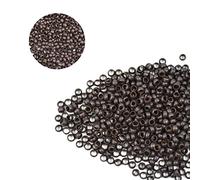 200 Pcs 2.5mm Nano Beads Micro Links Copper Nano Rings Hair Beads for Hair Extensions (Dark Brown)