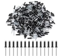 200 Pcs 4.8 x 16 mm Aluminium Blind Rivets, Black | Open End Pop Rivets for Metal, Wood, Plastic, Furniture, Car, Ship Verbindung und Befestigung