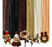 200 PCS 6 Colors Brown Pipe Cleaners Chenille Stems,Pipe Cleaners For Craft,Pipe Cleaners Set for DIY Art and Craft Projects（Gradient Brown）