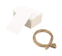 200 Pcs 7 x 4cm Blank Paper Hang Tags Gift Wrapping Name Tags Retail Price Labels Product Pricing Tags Writable Label Tags with 40m Jute Twine for Arts and Crafts White