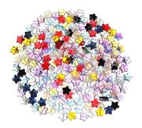 200 Pcs 8mm Glass Star Beads Mixed Electroplated Colorful Crystal Star Beads Cute Stars Glass Spacer Beads Bulk for Jewelry Making Earring Bracelets Necklaces and Crafts Supplies