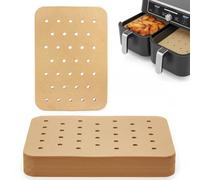 200 Pcs Air Fryer Paper Liners, Disposable Airfryer Liners, Non-Stick Perforated Parchment Paper Baking Liners, Rectangle Greaseproof Cooking Paper Sheets, Food Grade for Home Kitchen Baking