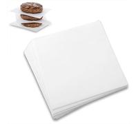 200 Pcs Baking Parchment Paper Square 6 Inch Precut Non-Stick Square Papers for Burger Patty Separating, Freezing Meat, Dough, Baking Cookies, Wrapping Candy, Butter, Cheese (White)